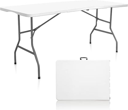 Plastic Folding Table, 6 FT Folding Table, Plastic Portable Tables by CampSolutions