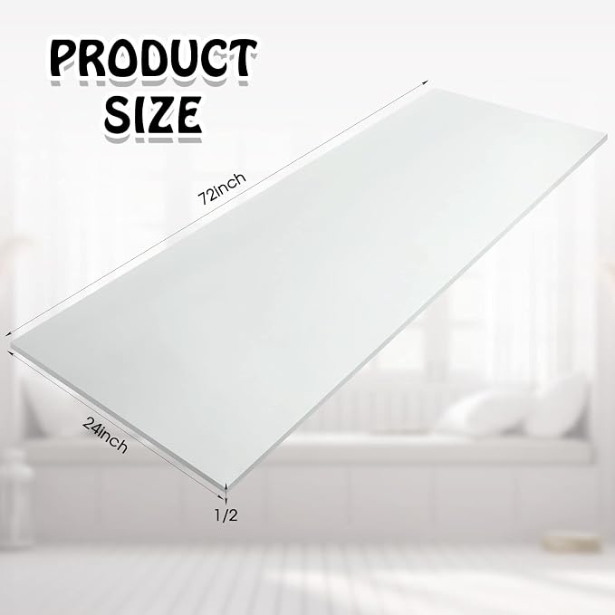 Amylove Polyurethane Foam 24" x 72" High Density Cushion Upholstery Foam Sheet - Image 2
