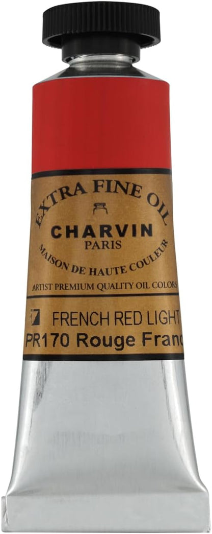 Charvin Extra Fine Oil Paint, French Red Light 20 mL - Image 2
