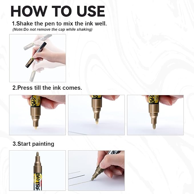 TRANSON 4 Colors Permanent Paint Markers - Image 5