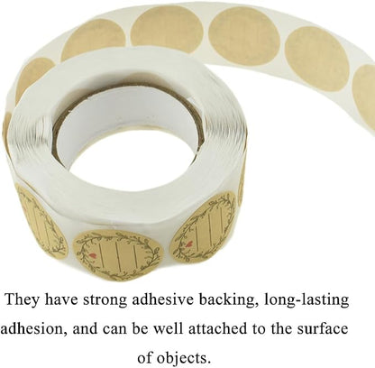 HAHIYO 1Inch 500Pcs Natural Brown Kraft Label Sticker Roll - Image 4
