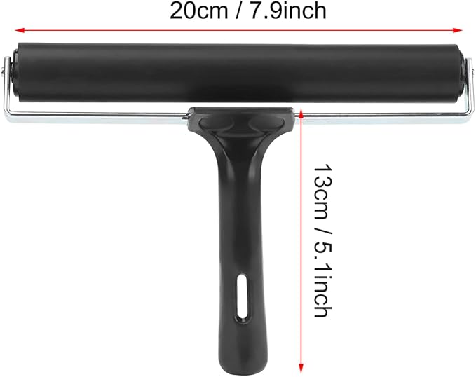 7.8 Inch Soft Rubber Brayer, Rubber Brayer Roller Paint Brush Ink Applicator - Image 4
