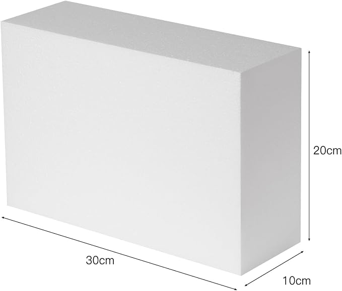 Crafare 1Pack Craft Foam Blocks 12X8X4in Polystyrene Foam Bricks Square - Image 2