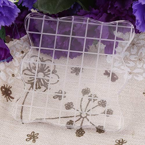 1PC Acrylic Stamp Blocks with Grid Lines, Transparent with Curve Edges - Image 4