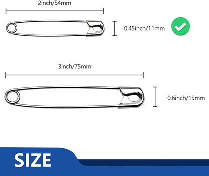 ZIPCCI 2 inch Safety Pins, Steel Wire - Image 2
