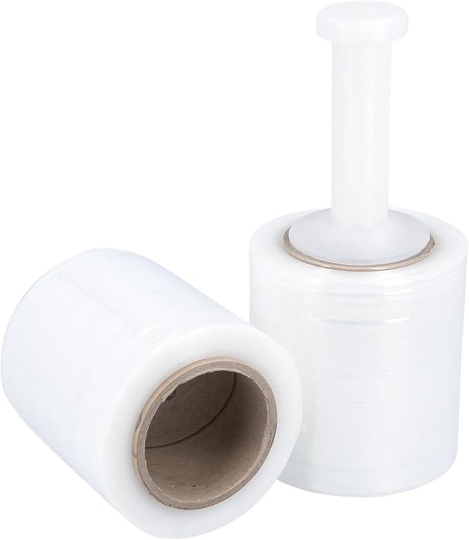 PSBM Mini Stretch Wrap with Handle, 12 Pack, 5 Inch x 1000 Feet, 90 Gauge by PackagingSuppliesbymail
