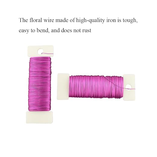 HAHIYO 26Gauge Pink Metal Floral Wire - Image 3