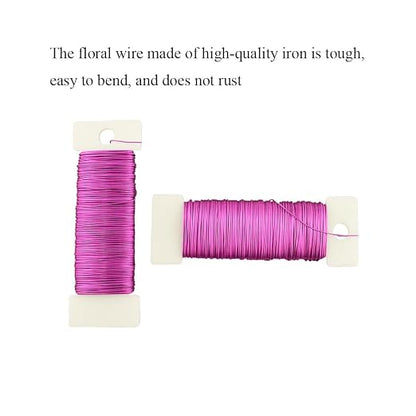 HAHIYO 26Gauge Pink Metal Floral Wire - Image 3