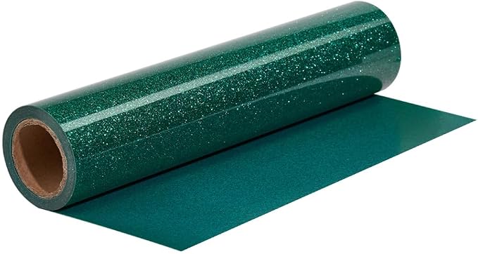 Dark Green Glitter HTV Roll -12" x10ft Iron on Heat Transfer Vinyl by CREATINGISFULFILLING