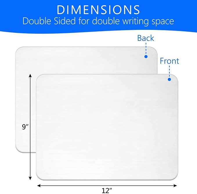 Small White Board, 9 x 12 Double Sided Dry Erase Lapboard - Image 2