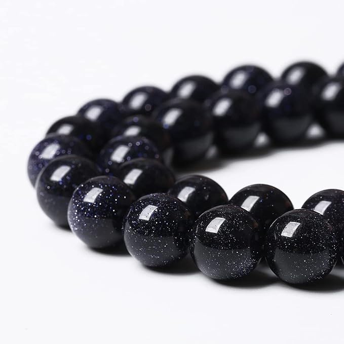 90PCS 4mm Starry Blue Sandstone Gemstone Beads Beads Natural Stone Round Loose - Image 3