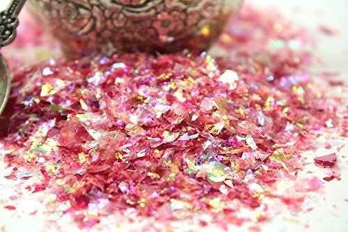 Red-Iridescent Ice Flakes- Iridescent Ice Glitter Flakes - Image 6