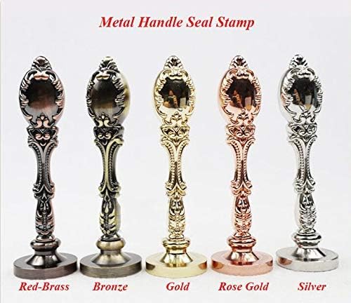 Vintage Santa Claus Monogram Sealing Wax Seal Stamp Rose Gold Metal Handle Kit - Image 3
