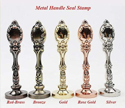 Vintage Santa Claus Monogram Sealing Wax Seal Stamp Rose Gold Metal Handle Kit - Image 3