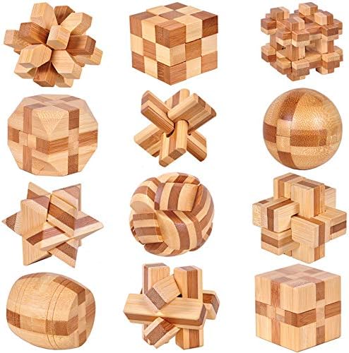 18 Pack Wooden Brain Teaser Puzzles Stress Relief Toys Wooden Burr Puzzles - Image 8