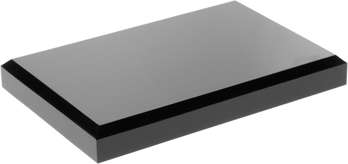 Plymor Black Acrylic Rectangular Beveled Display Base by Plymor