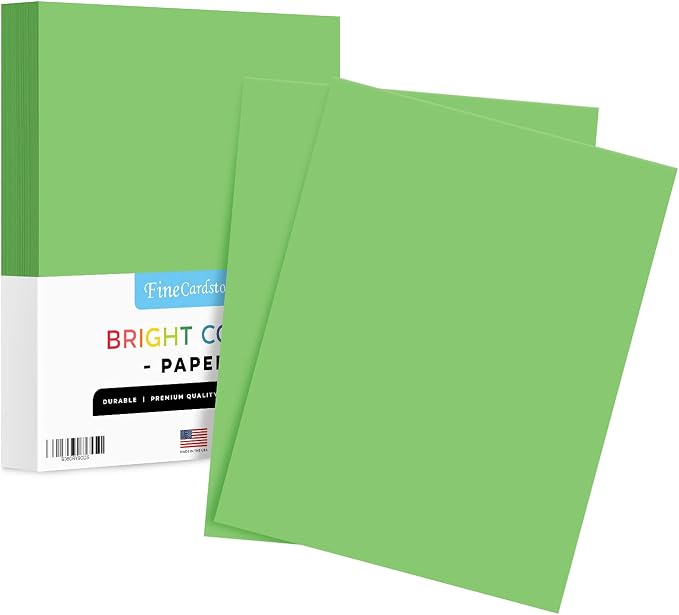 8.5 x 11" Lime Green Color Paper Smooth, by SSuperfinePrinting