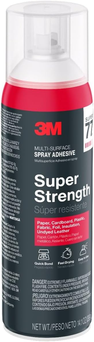3M Super 77 Multi-Surface Spray Adhesive, 14.1 oz., Low VOC, Quick Bond - Image 6
