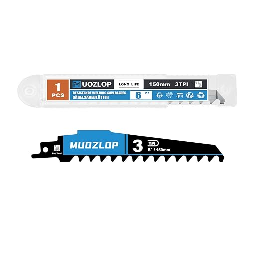 1 Pack 6 inch Reciprocating Saw Blades Set， 3 TPI High Carbon Saw Blades by Unknown