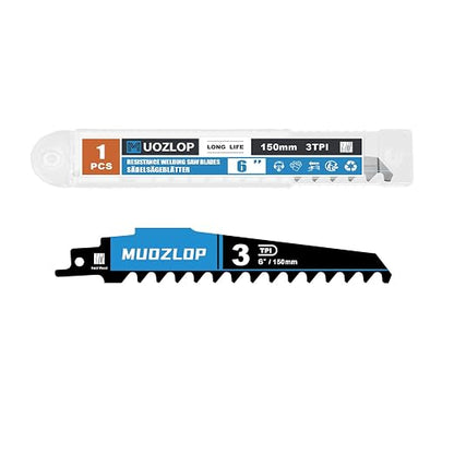 1 Pack 6 inch Reciprocating Saw Blades Set， 3 TPI High Carbon Saw Blades by Unknown
