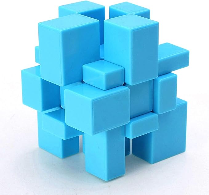 TANCH SS Mirror Speed Cube 3x3 Stickless Dysmorphism Magic Cube Puzzle Toy Blue by TANCH