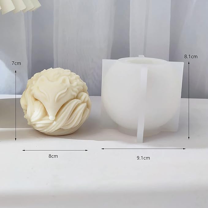 Fox Fox Candle Animal Wolf 3D Animal Candle Silicone Mold - Image 2