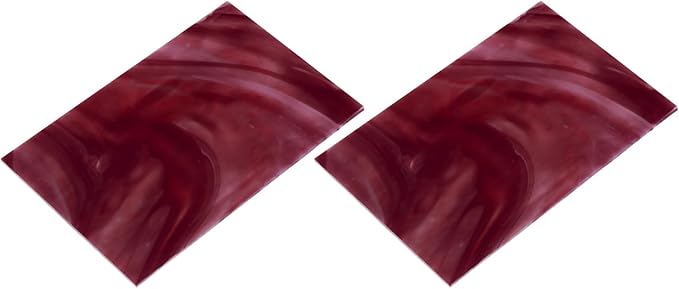 MECCANIXITY 2 Pcs Stained Glass Sheet Mosaic Tile 7.9 Inch x 5.9 Inch Dark Red by MECCANIXITY