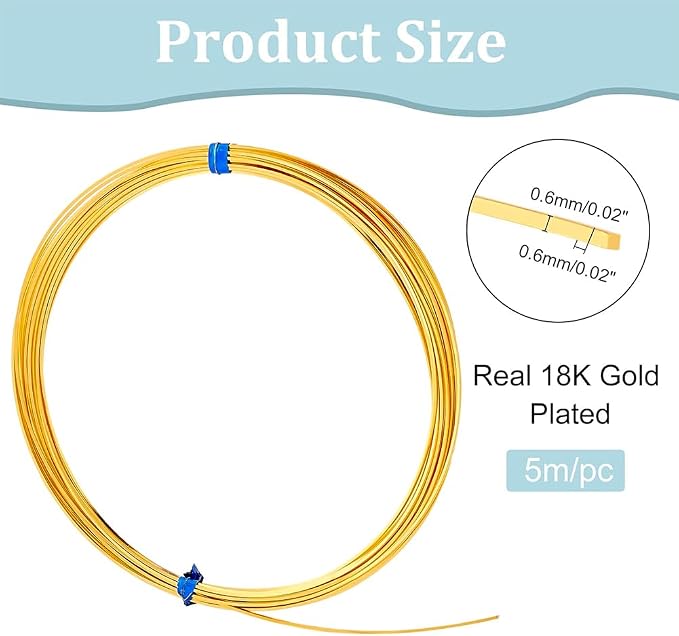 BENECREAT 23 Gauge 16 Feet Square Copper Wire, Bendable Metal Craft Wire - Image 2