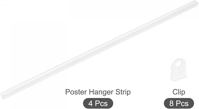 MECCANIXITY PVC Poster Hanger Rail Poster Strip Bar 80cm/31inch Clear - Image 3