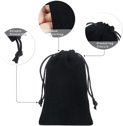 Shintop 20pcs velvet bags with drawstrings, 4x6inch Gift Bags Black Velvet - Image 3