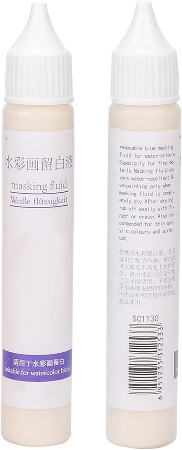 Masking Fluid for Watercolor Painting, 30ml White Masking Fluid Pen, Masking - Image 2