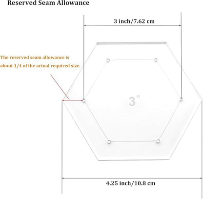 7 Pieces Hexagon Quilting Template - Image 2