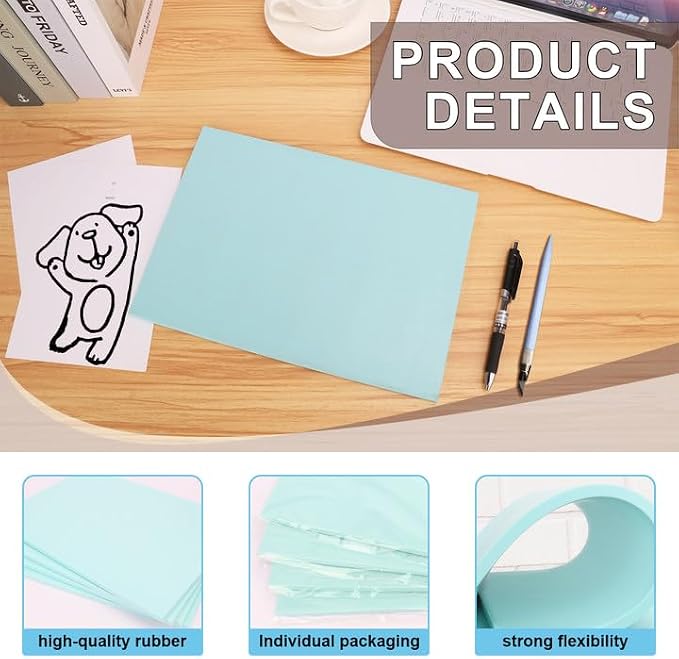 4 Pcs 8.5"x11" Rubber Carving Blocks, A4 Linoleum Blocks, Stamp Carving Blocks - Image 7