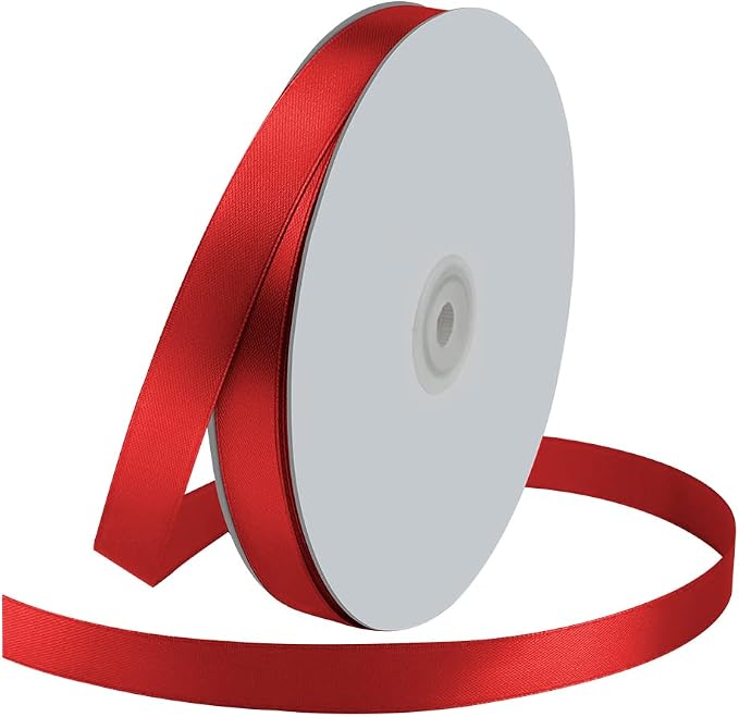 5/8" Wide x 100 Yards Single Face Polyester Satin Ribbon, Satin Ribbon by KMERLIFE