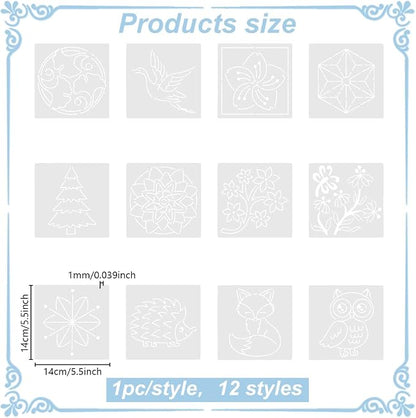 FREEBLOSS Sashiko Stencil Christmas Tree Embroidery Patterns Stencils - Image 3