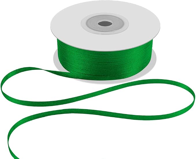 1/8" Wide x 100 Yards Single Face Polyester Satin Ribbon, Satin Ribbon by KMERLIFE