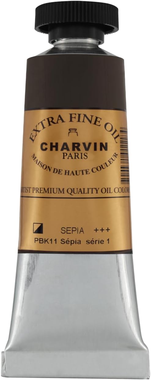 Charvin Extra Fine Oil Paint, Sepia 20 ml - Image 2