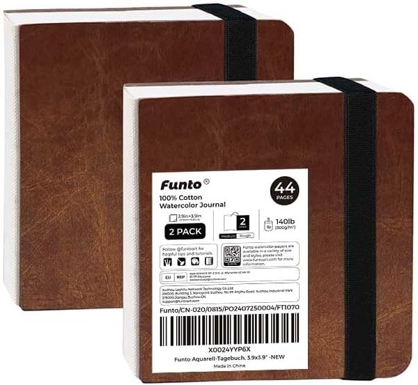Funto Watercolor Journal 2-Pack, 44 Pages Each, Cold-Pressed 100% Cotton - Image 7