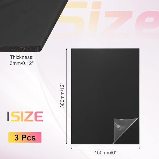 uxcell 3Pcs Acrylic Sheets 12x6 Inch Acrylic Panel 1/8 Inch-3mm Plastic Board - Image 2