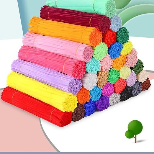 100 Pieces Pipe Cleaners Chenille Stem, Pastel Candy Color Pipe Cleaners Set - Image 5