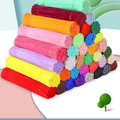 100 Pieces Pipe Cleaners Chenille Stem, Pastel Candy Color Pipe Cleaners Set - Image 5