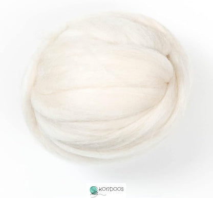 Natural Wool roving, 8 OZ. Best - Image 4