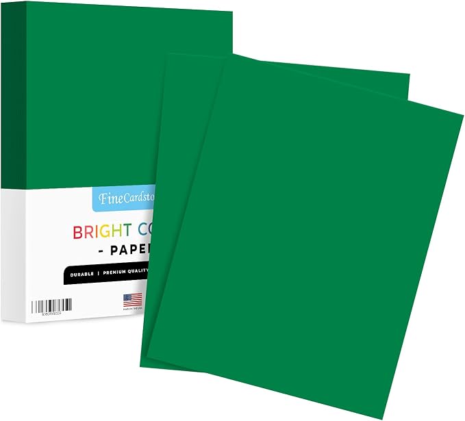 8.5 x 11" Green Color Paper Smooth, by SSuperfinePrinting