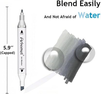 6pcs Grey Gray Alcohol Markers Set - Image 3
