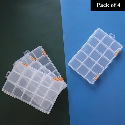 BangQiao 4 Pack 15 Grids Clear Plastic Storage Box - Image 7