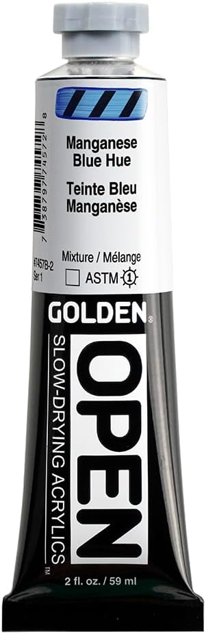 OPEN Slow-Drying Acrylics by GOLDEN, Manganese Blue Hue, 2 fl oz. tube by GoldenArtistColors