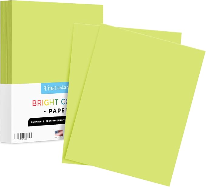 8.5 x 11" Ultra Lime Color Paper Smooth, by SSuperfinePrinting