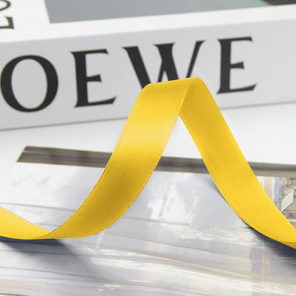 5/8 Inch 100 Yards Satin Ribbon Yellow, Solid Color Fabric Ribbon - Image 8