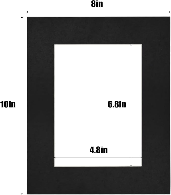Egofine 8x10 Black Picture Mats Pack of 11, Frame Mattes - Image 2