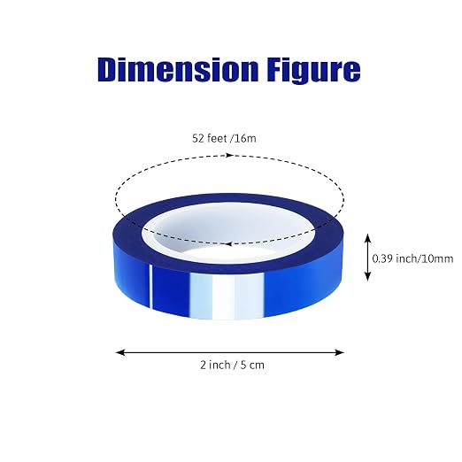 6 Rolls 10mm x16m Blue Heat Tape High Temperature Heat Resistant Tape Heat - Image 2